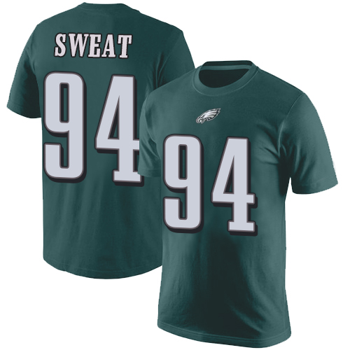 Men Philadelphia Eagles #94 Josh Sweat Green Rush Pride Name and Number NFL T Shirt->nfl t-shirts->Sports Accessory